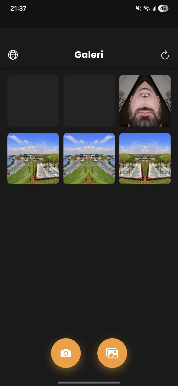 Symmetrizer in-app — Galeri görünümü